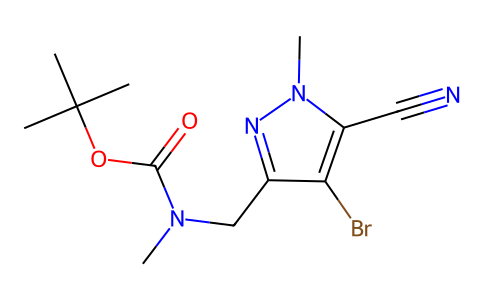 Tert-butyl((4-bromo-5-cyano-1-methyl-1H-pyrazol-3-yl)methyl)(methyl)carbamate 1454848-24-8